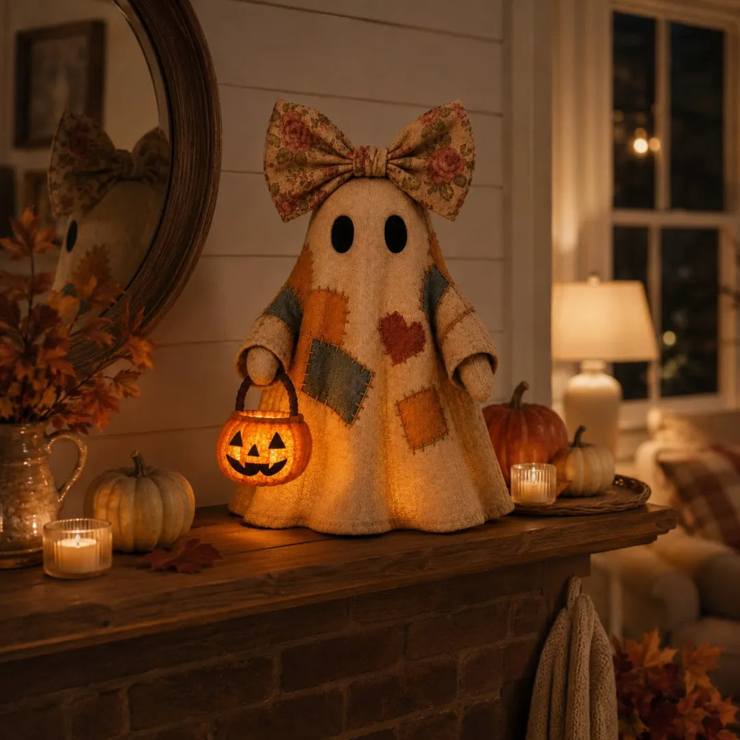 ๐๐ป Lighted Vintage Patchwork Ghost