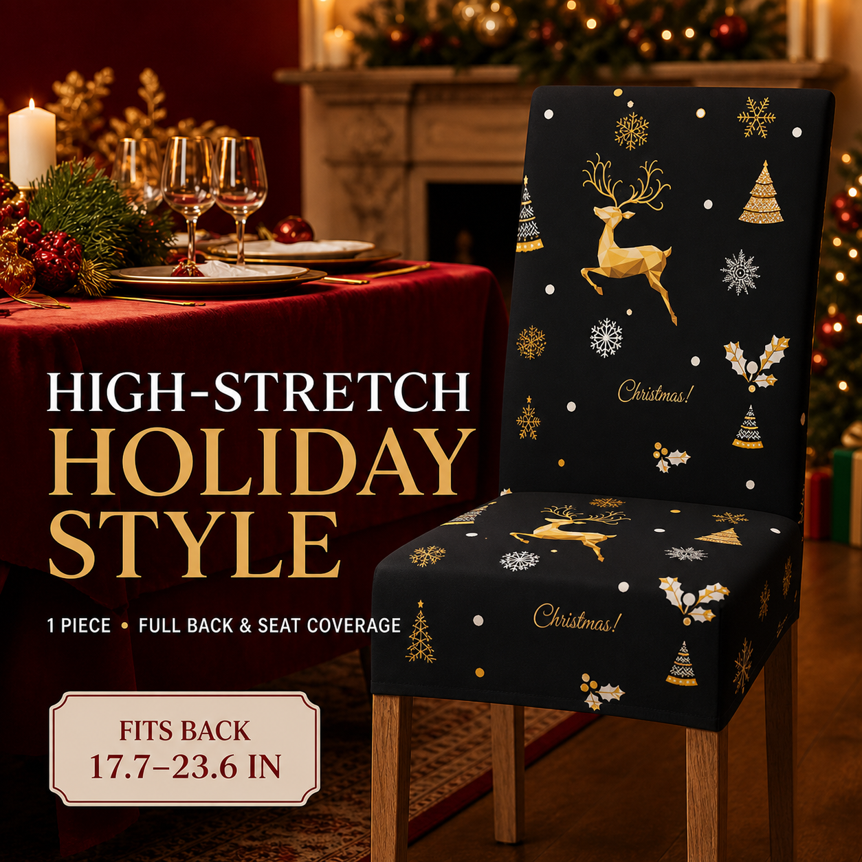 🎄Christmas High-Stretch Dining Chair Cover