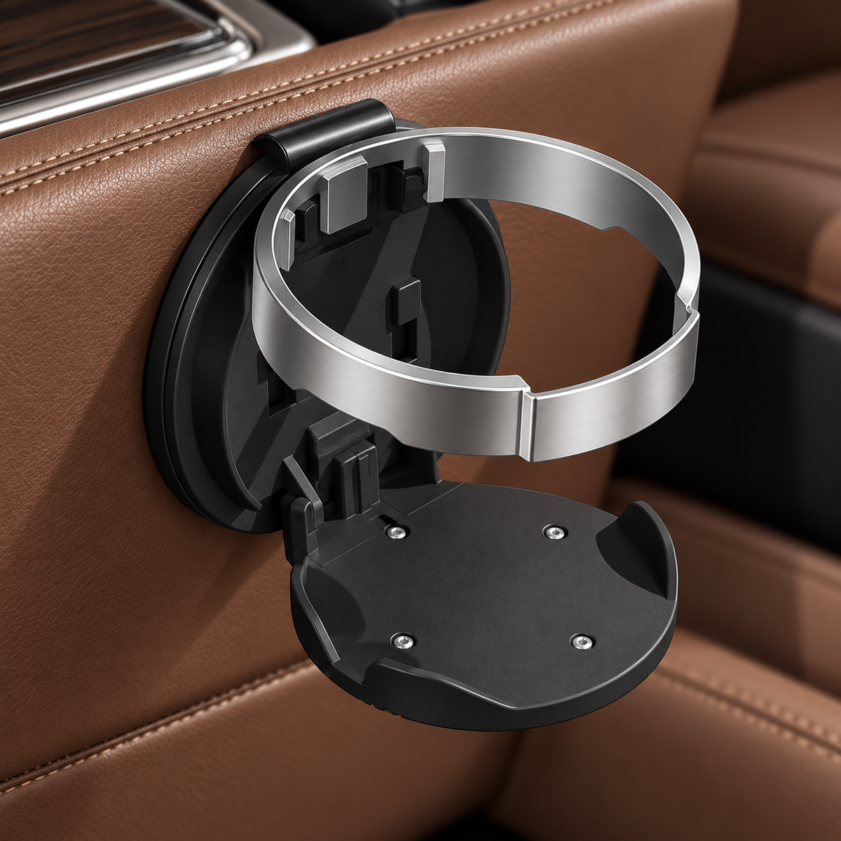 🚗 Universal Foldable Car Cup Holder with Hook – Space-Saving Drink Organizer for Bottles, Coffee Cups & Tumblers ✨