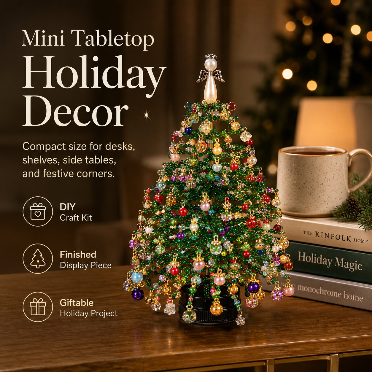 π Unique Christmas Gift 2026 | DIY Beaded Christmas Tree Craft Kit for Creative Holiday Fun