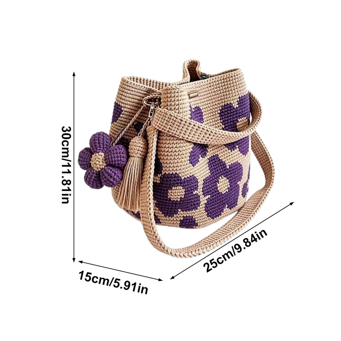 πΈ Handmade Crochet Flower Tote Bag β Fashionable Shoulder & Crossbody Bag for Women, Stylish Daily Commuting Purse πβ¨
