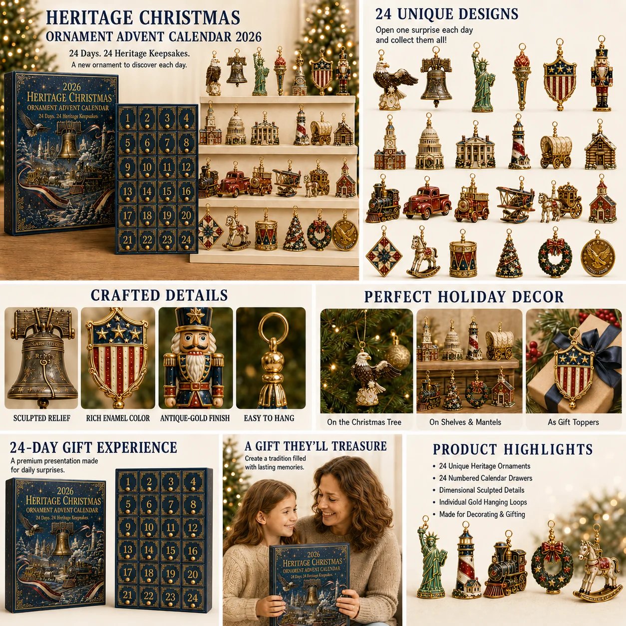 Last 50 Pcsâ¨America 250th Anniversary Heritage Christmas Advent Calendar