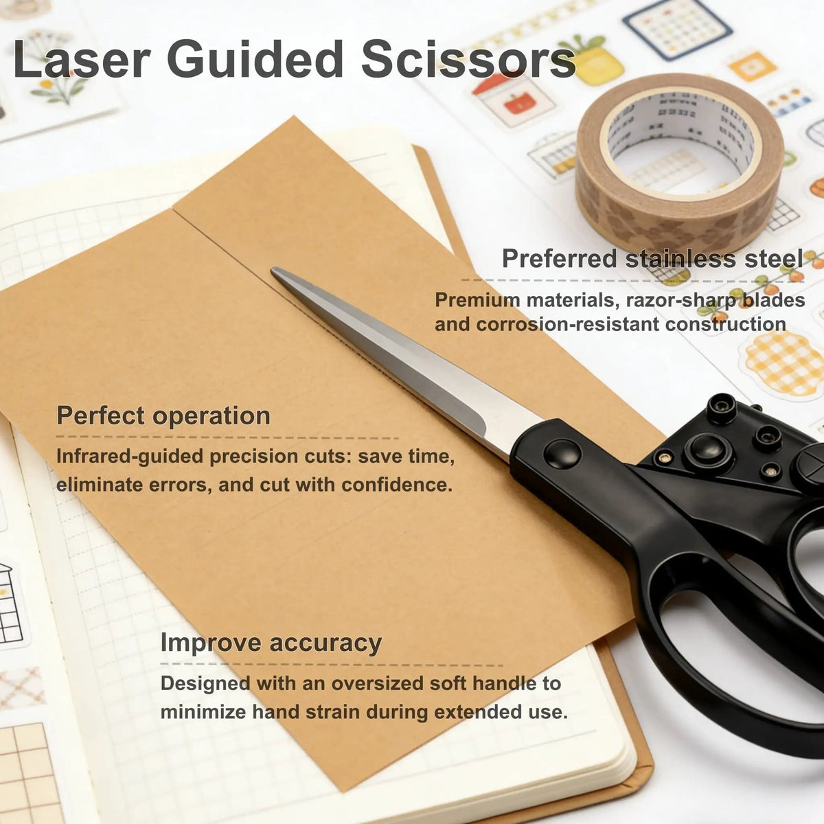 Laser Guided Scissors – Precise Straight Cutting Tool