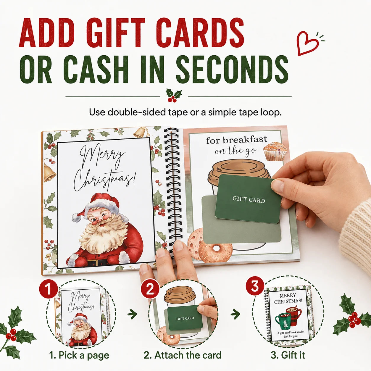 🔥 LIMITED-TIME 50% OFF — Holographic Christmas Gift Card Booklet