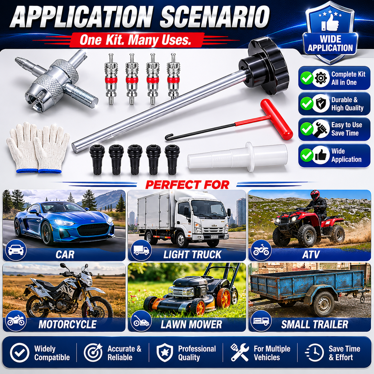 🚗14-Piece Set Quick Change Tire Valve Tool Kit