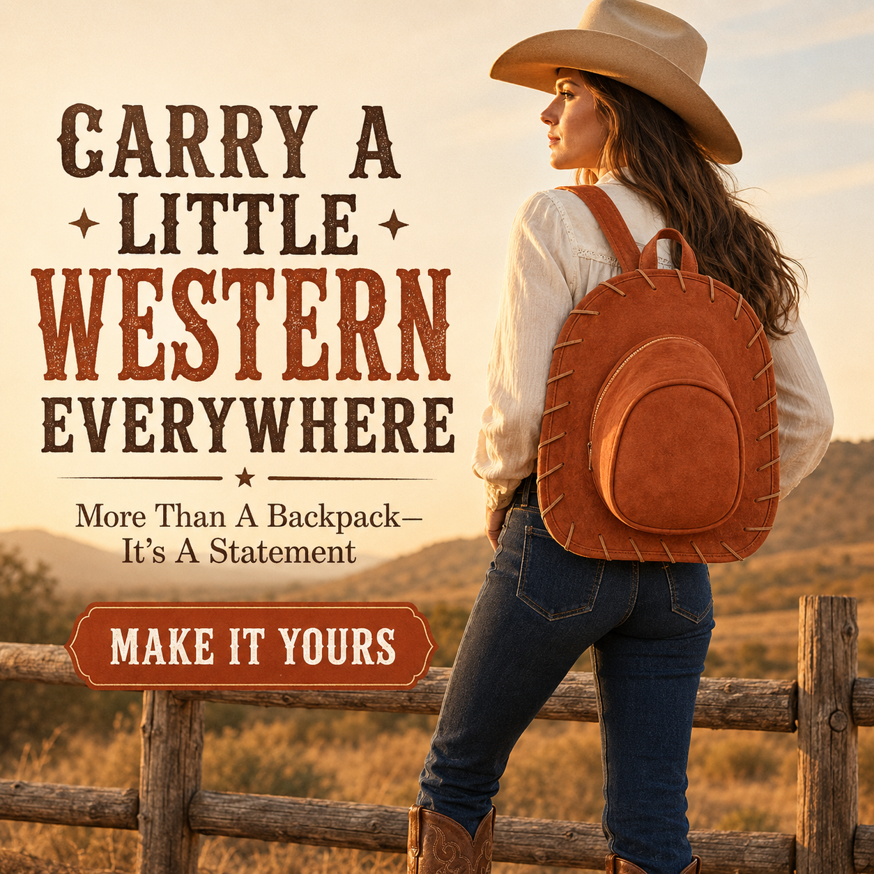 π€ Western Cowboy Hat Shaped Backpack β Cowgirl Bag