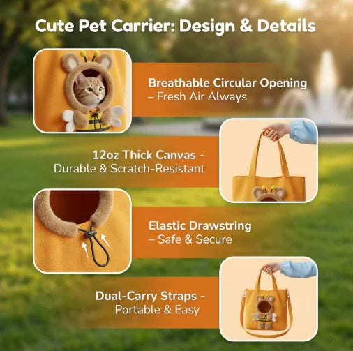 Breathable Pet Carrier Sling Bag for Dogs & Cats Hands-Free | RobyPet