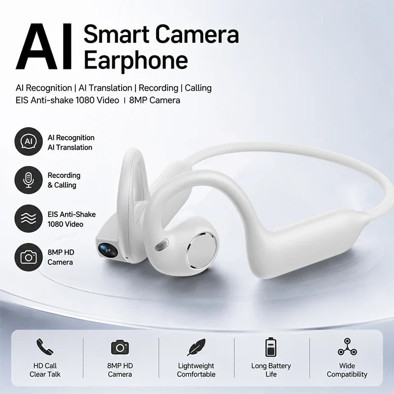 Smart AI Camera Bluetooth Headphones