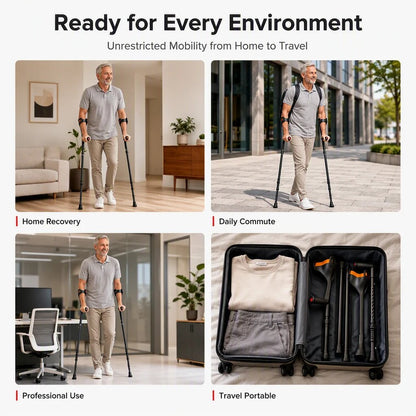 🦯✨ Foldable Forearm Mobility Aid – Adjustable, Non-Slip Support for Everyday Walking & Recovery