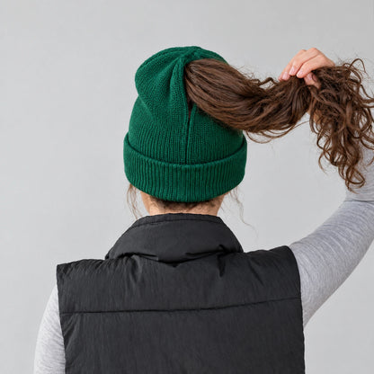Magnetic-Closure Ponytail Winter Knit Beanie
