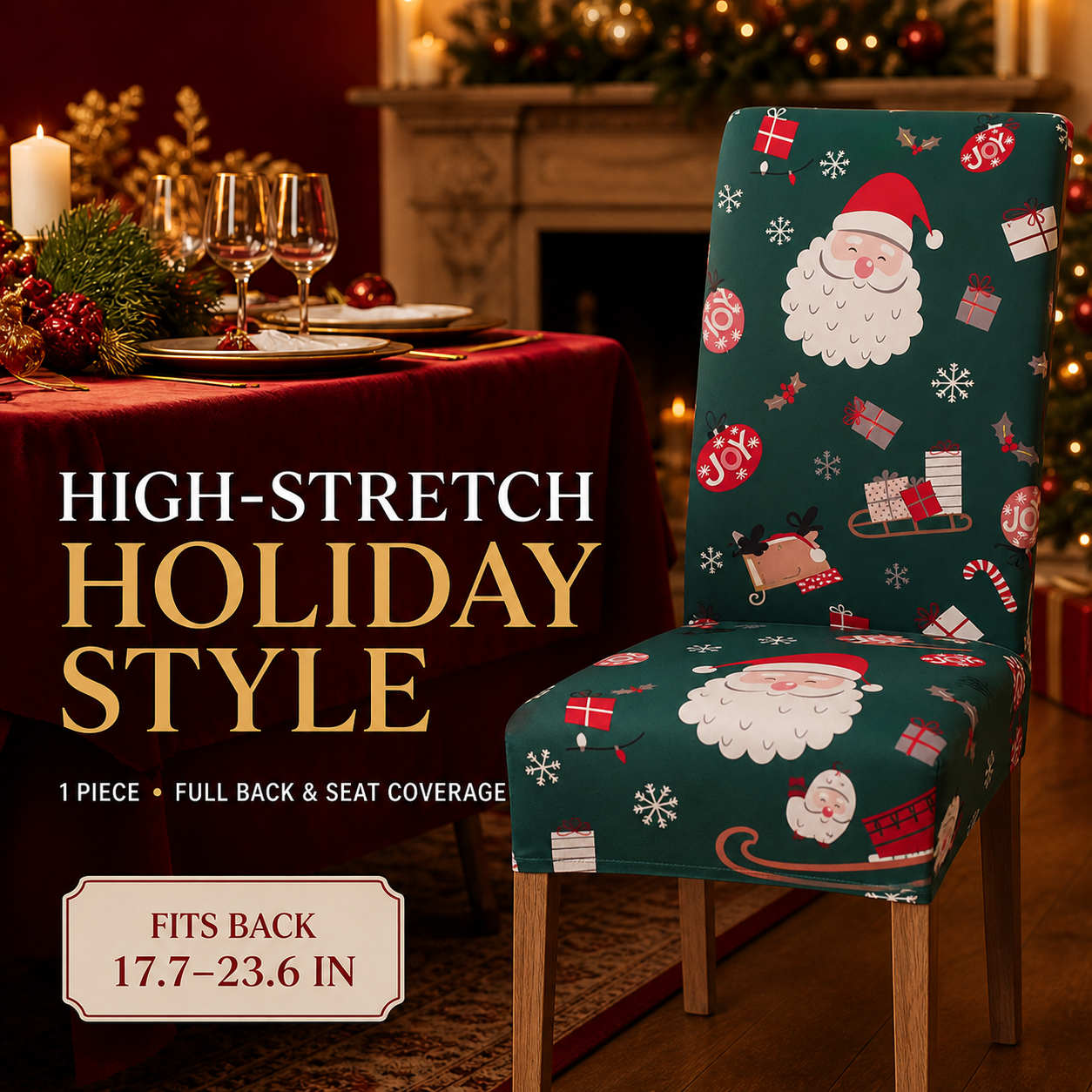 🎄Christmas High-Stretch Dining Chair Cover