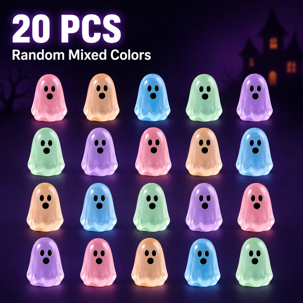 ✨Glow In Dark Cute Ghost Resin Bead Set
