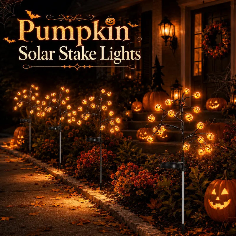🎃 Pumpkin Solar Stake Lights  – Halloween Outdoor Yard Decor