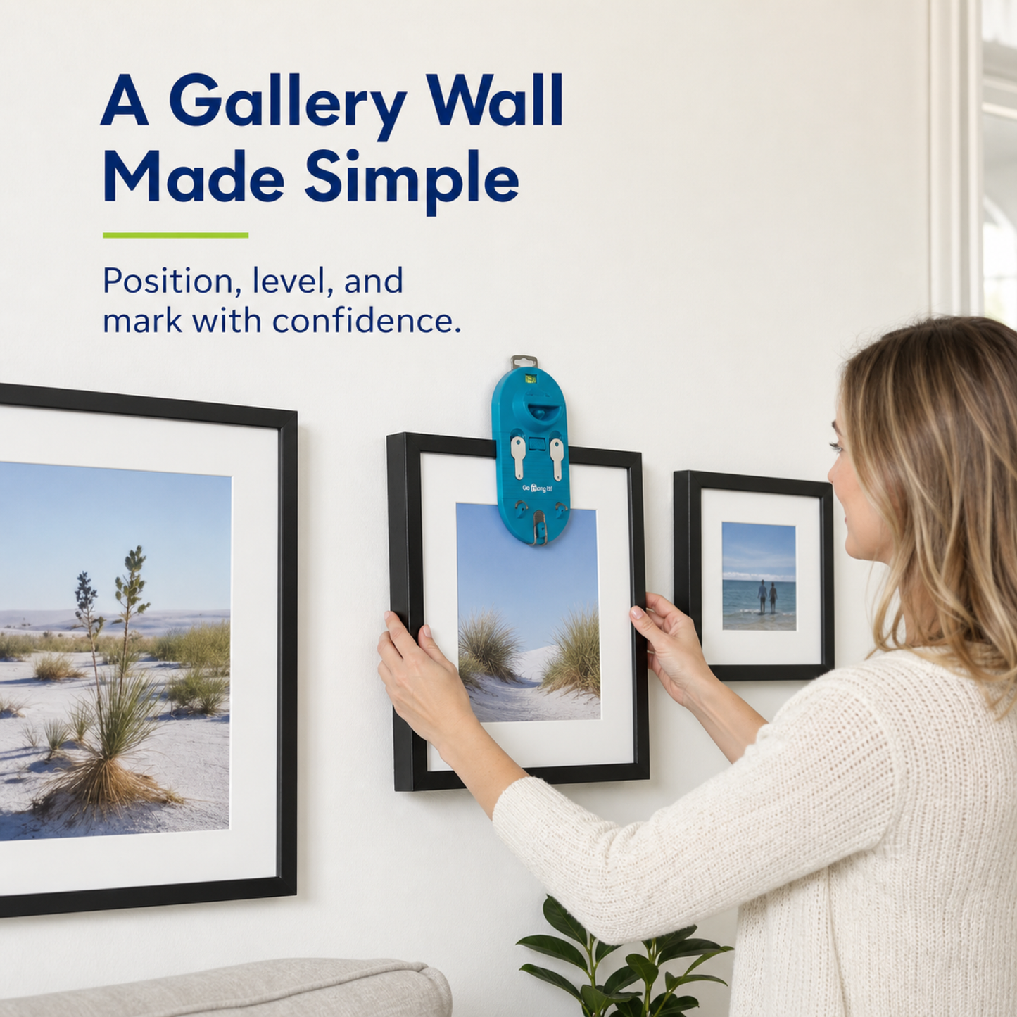 Go Hang It Pro - Picture Hanging and Leveling Tool with Case and Hardware Kit (85-Piece)