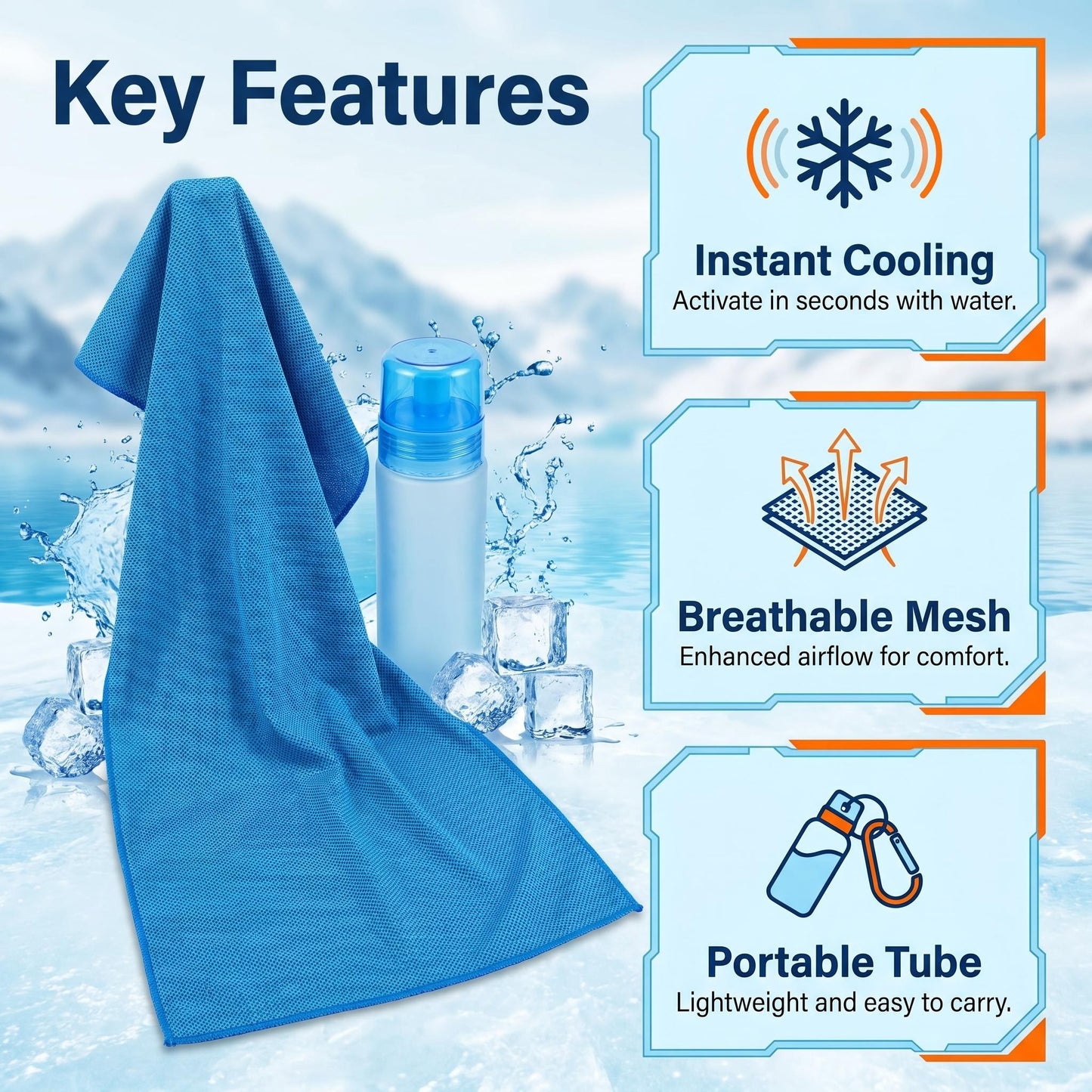 Double Layer Honeycomb Instant Cooling Sport Towel