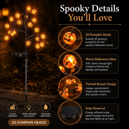 🎃 Pumpkin Solar Stake Lights  – Halloween Outdoor Yard Decor
