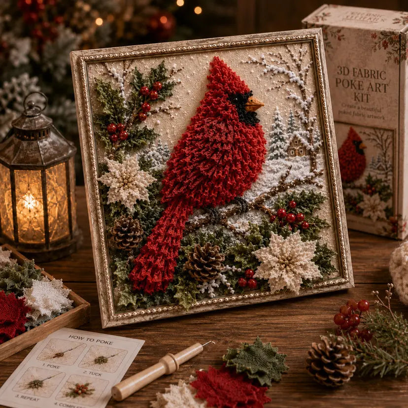 3D Christmas Fabric Poke Art Kit-Creative Christmas Decoration Gift for Adults
