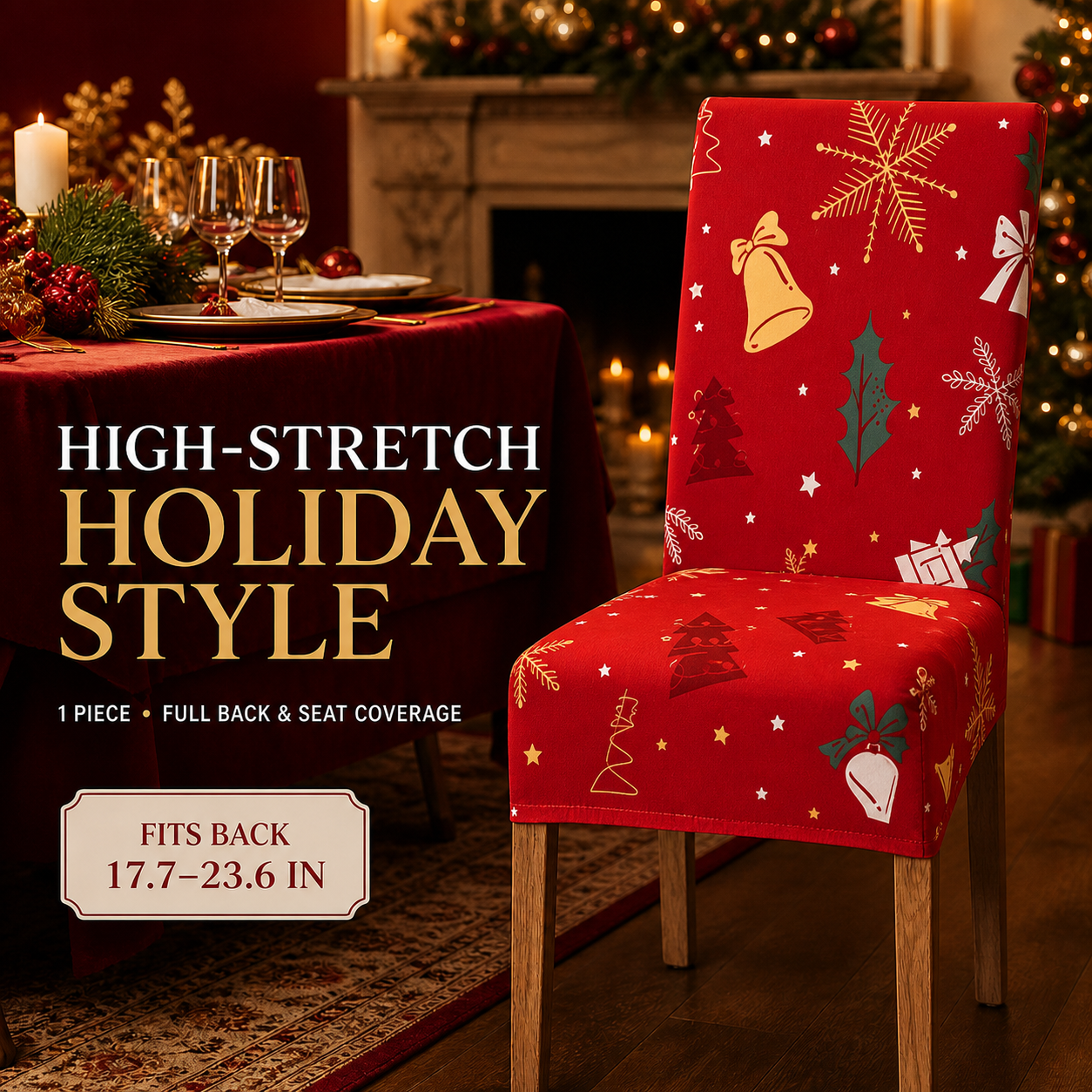 🎄Christmas High-Stretch Dining Chair Cover