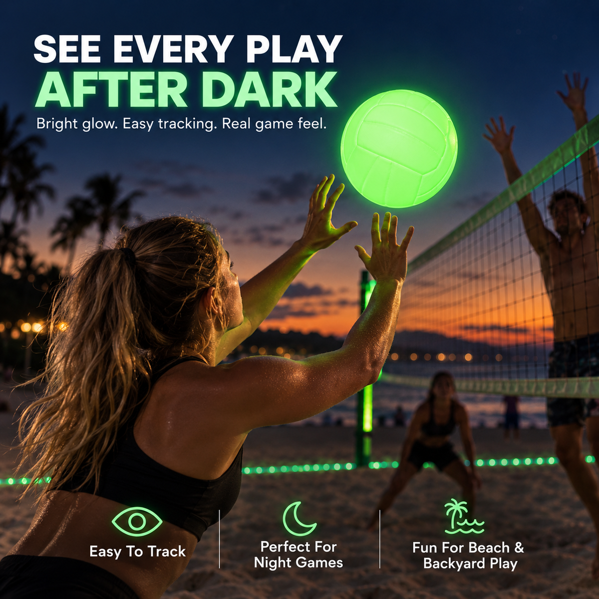 🏐 Glow-in-the-Dark Volleyball – Light Up Every Game After Sunset