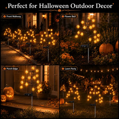 🎃 Pumpkin Solar Stake Lights  – Halloween Outdoor Yard Decor