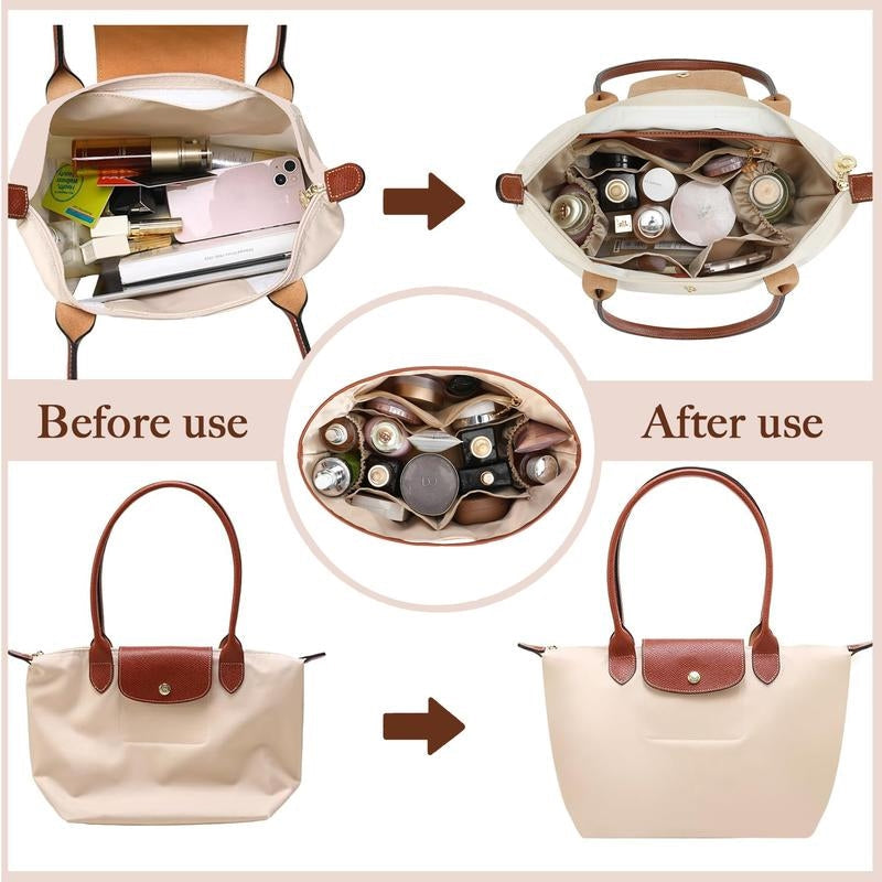 👜 Soft Satin Tote Organizer – Protect & Organize Your Favorite Handbag✨