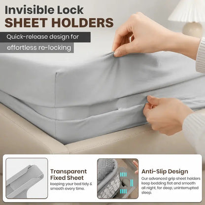 4-Pack Heavy Duty Bed Sheet Clips, Locking Mattress Corner Holders