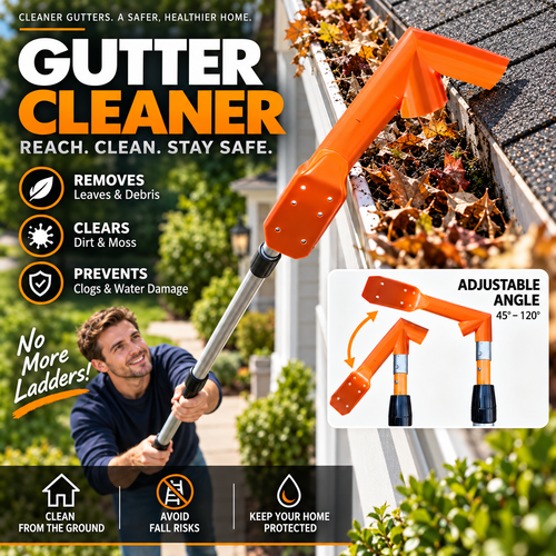 No-Climb Gutter Cleaning Tool