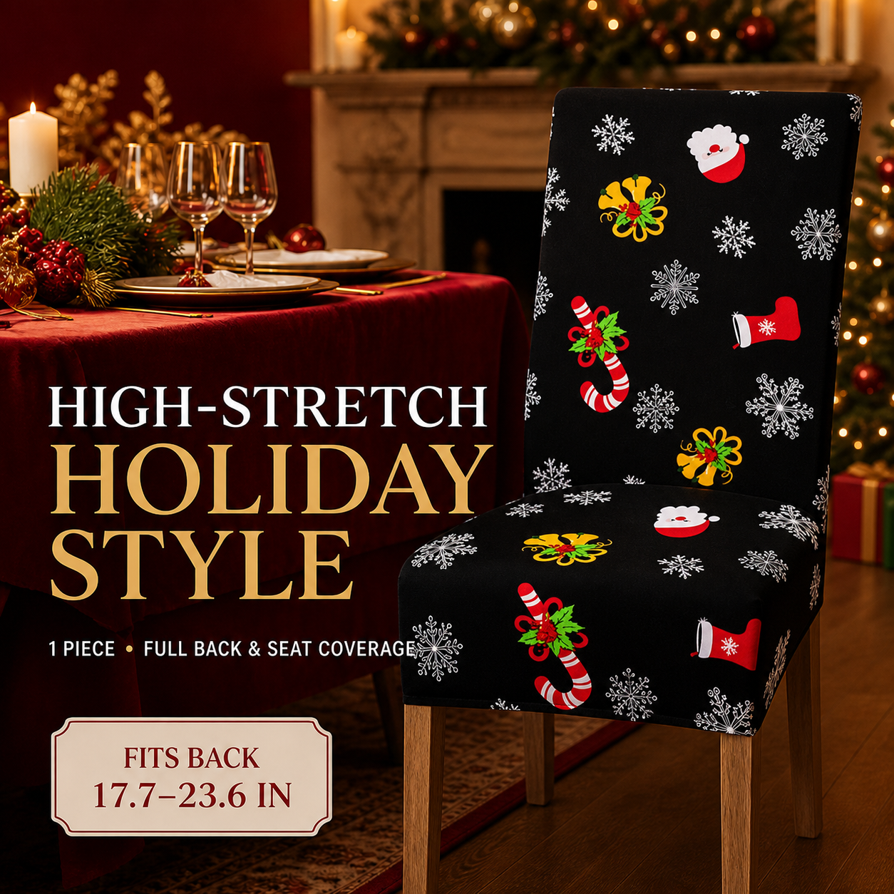 🎄Christmas High-Stretch Dining Chair Cover