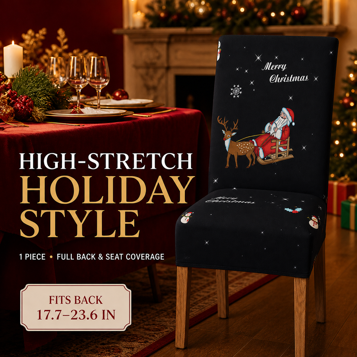 🎄Christmas High-Stretch Dining Chair Cover