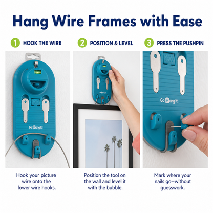 Go Hang It Pro - Picture Hanging and Leveling Tool with Case and Hardware Kit (85-Piece)