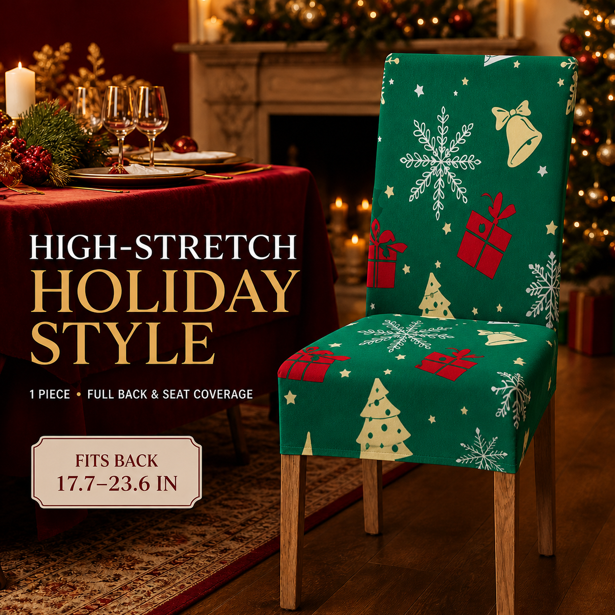 🎄Christmas High-Stretch Dining Chair Cover