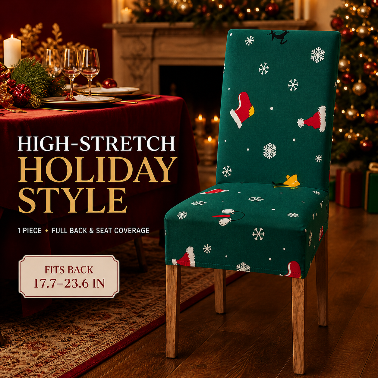 🎄Christmas High-Stretch Dining Chair Cover