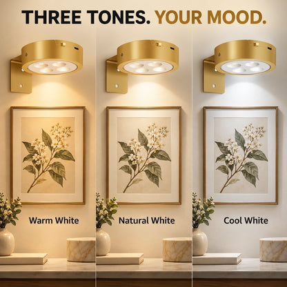 3-Pack Rechargeable Picture Lights for Wall