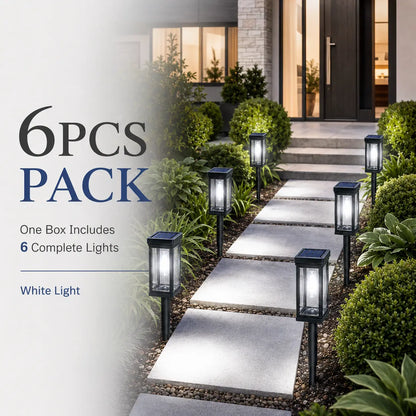☀️6-Pack Solar Pathway Lights Outdoor – IP65 Waterproof Warm White Garden Lights