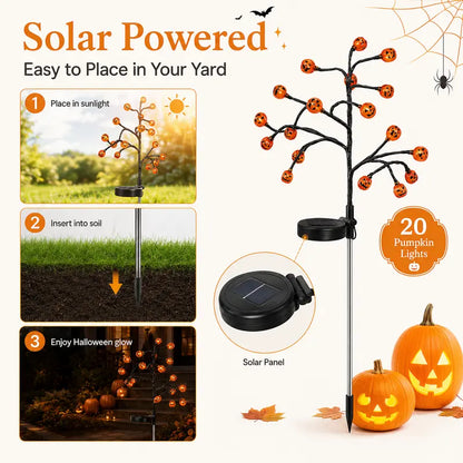 🎃 Pumpkin Solar Stake Lights  – Halloween Outdoor Yard Decor