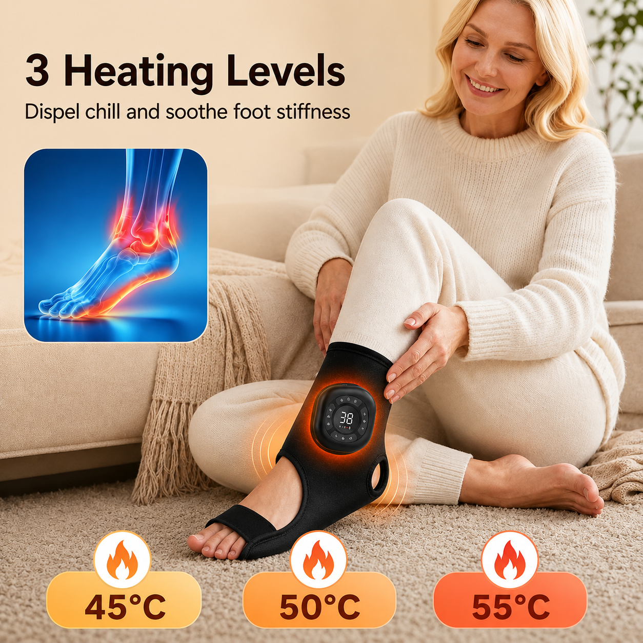 Heated Foot & Ankle Compression Massager
