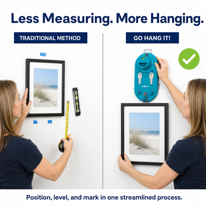 Go Hang It Pro - Picture Hanging and Leveling Tool with Case and Hardware Kit (85-Piece)