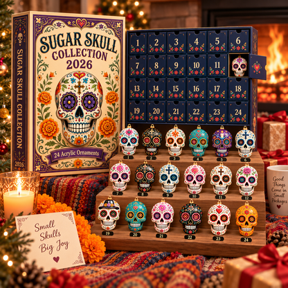Day of the Dead Sugar Skull Advent Calendar 2026 – 24-Day Acrylic Charm Countdown
