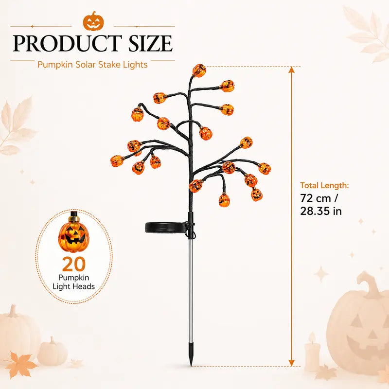 🎃 Pumpkin Solar Stake Lights  – Halloween Outdoor Yard Decor