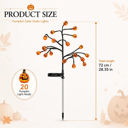 🎃 Pumpkin Solar Stake Lights  – Halloween Outdoor Yard Decor