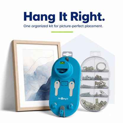 Go Hang It Pro - Picture Hanging and Leveling Tool with Case and Hardware Kit (85-Piece)