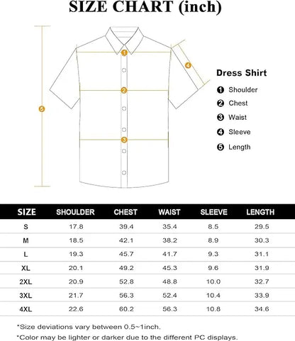 Men's Slim Fit Short Sleeve Dress Shirts 2-Pack