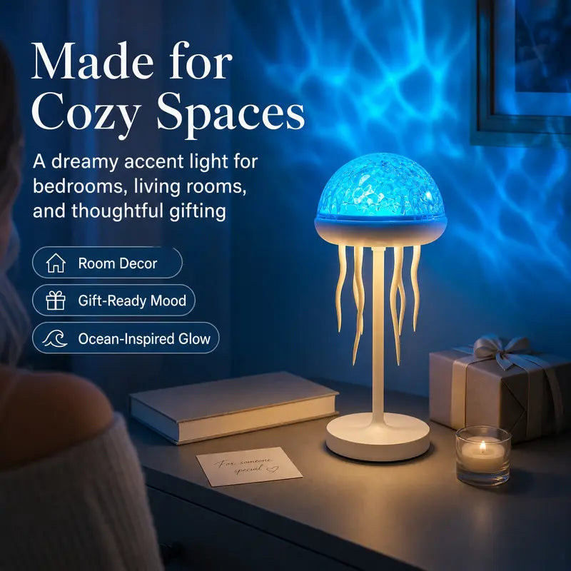 💡Jellyfish Lamps Projector RGB Night Lights - 7 Color Portable Bright Table Desk Lamp