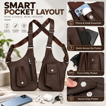 🔥-Premium Leather Adjustable Underarm Shoulder Bag for Men & Women