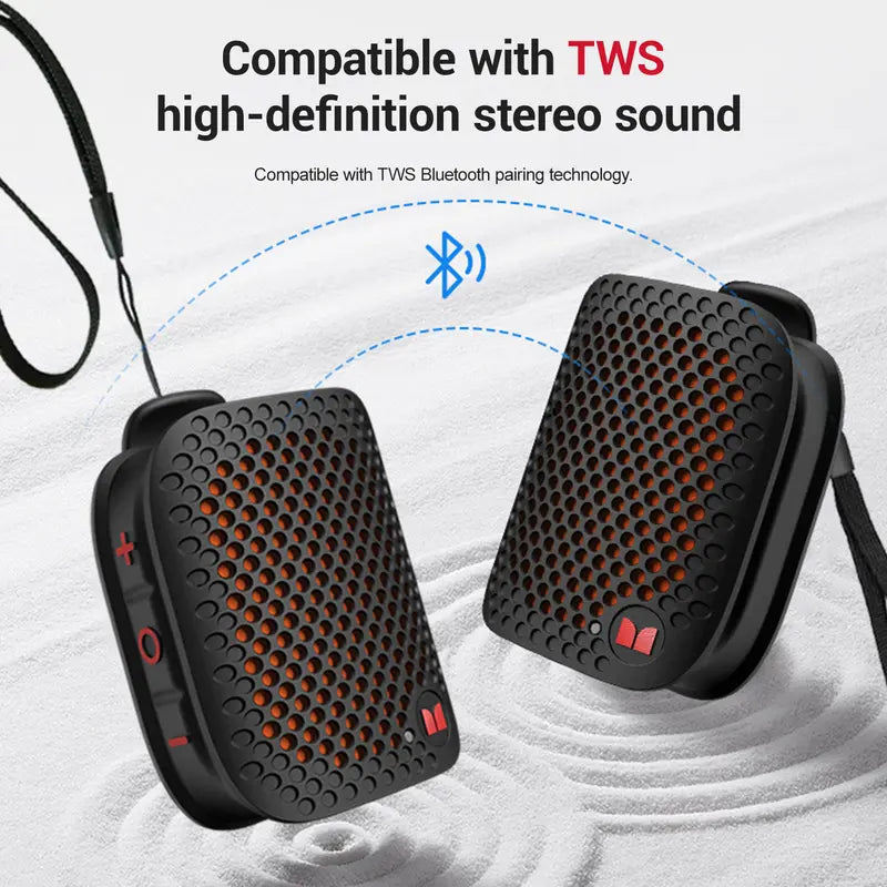 Two Monster Blaster Micro speakers paired in TWS stereo