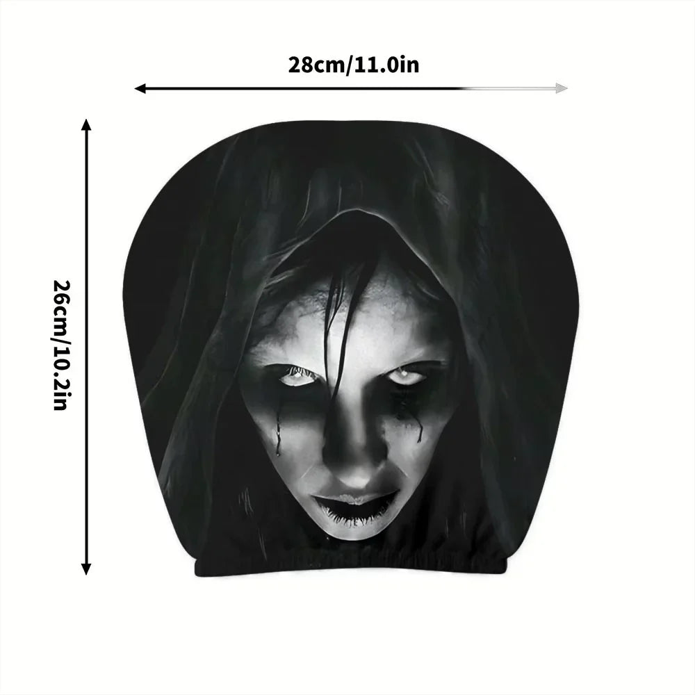 “Scary Face” Headrest Cover, Spooky-Style Stretchable Headrest Protector