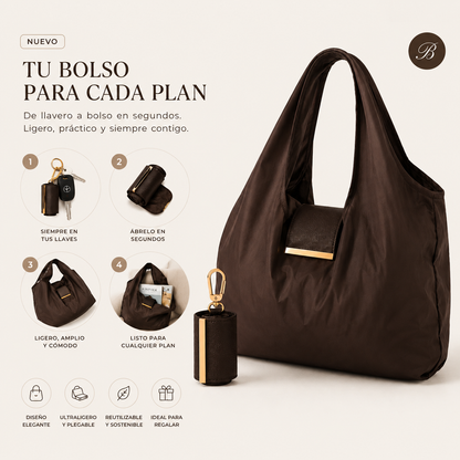 Foldable Keychain Storage Tote Bag for Women