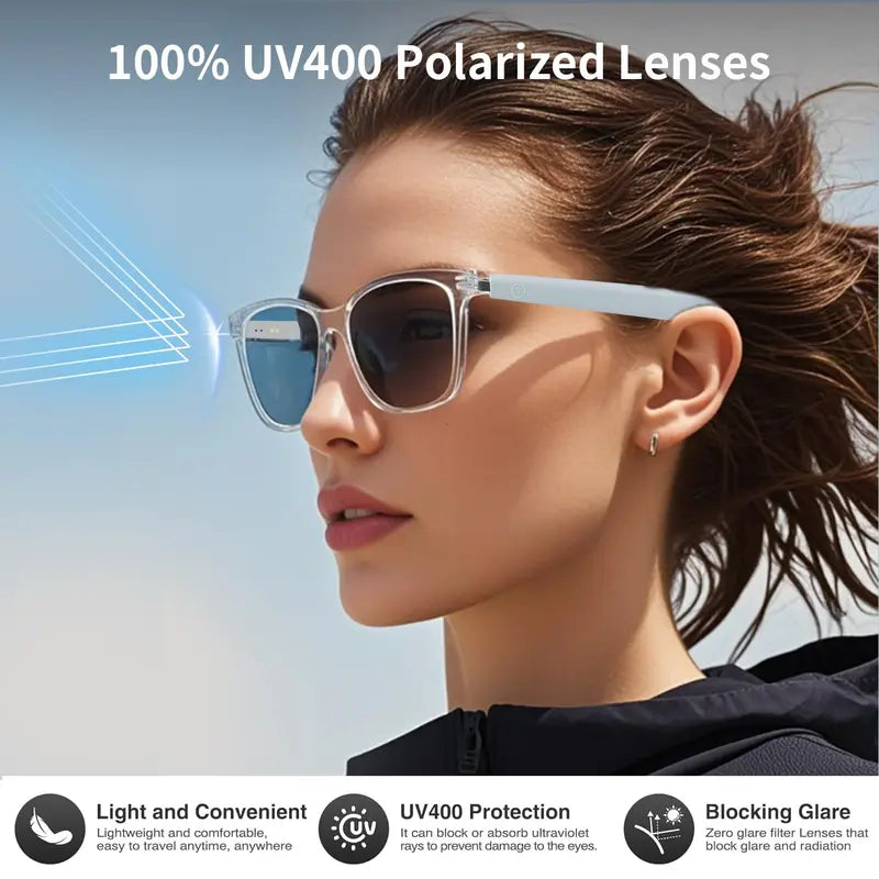Smart Photochromic Bluetooth Audio Glasses with Anti-Blue Light Lenses