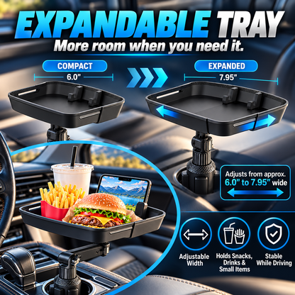 Universal 360° Swivel Car Cup Holder Tray