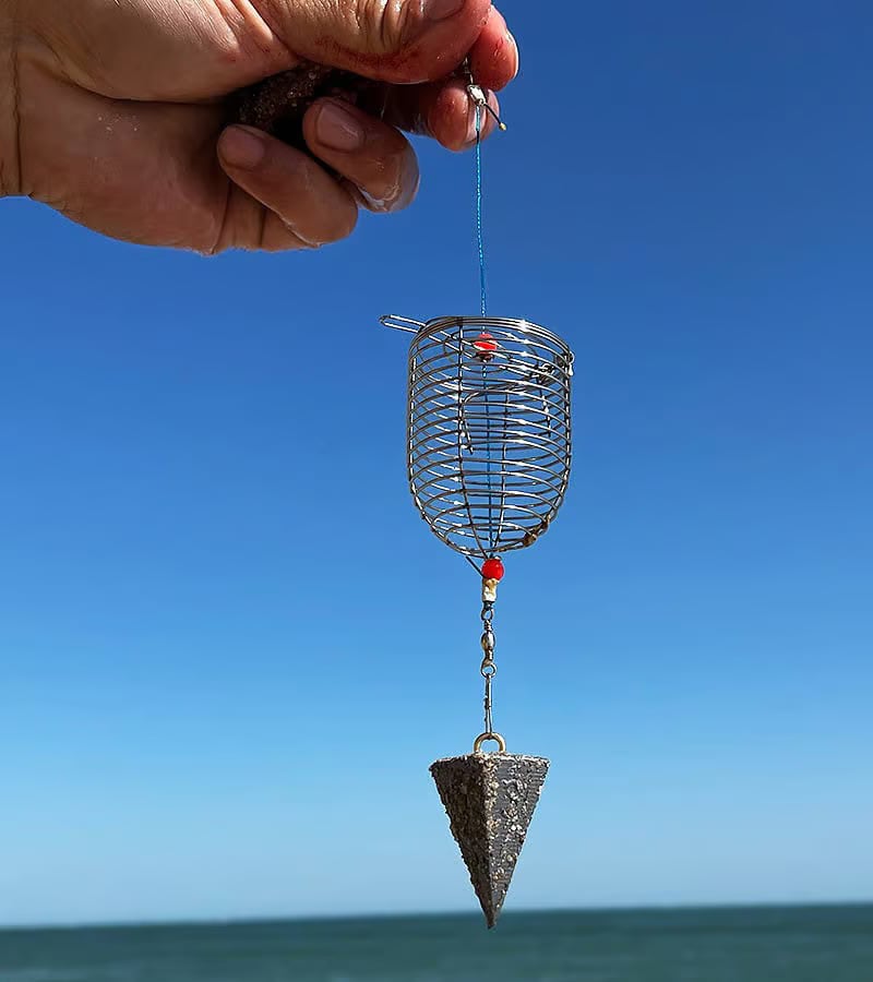Stainless Steel Fishing Bait Cage Trap Basket Feeder Holder- Fishing Rig Attachment